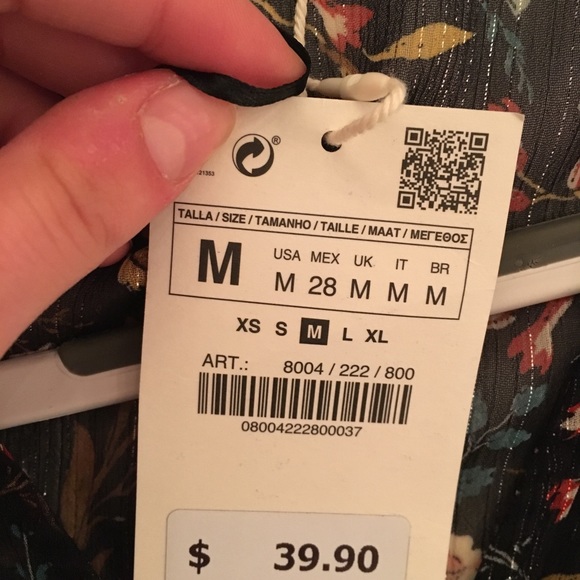 Rare Zara Empire Waist Sheer Floral Top - Picture 4 of 4